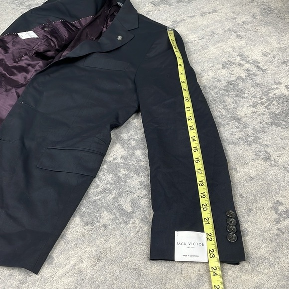 New Jack Victor Esprit Wool Suit Jacket Blazer Black Sz 38S - Picture 11 of 16